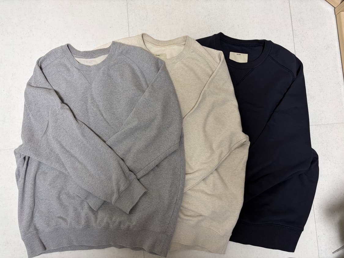 [3색상 일괄] 포터리 크루넥 스웨트 셔츠 맨투맨 4사이즈 상품이미지1