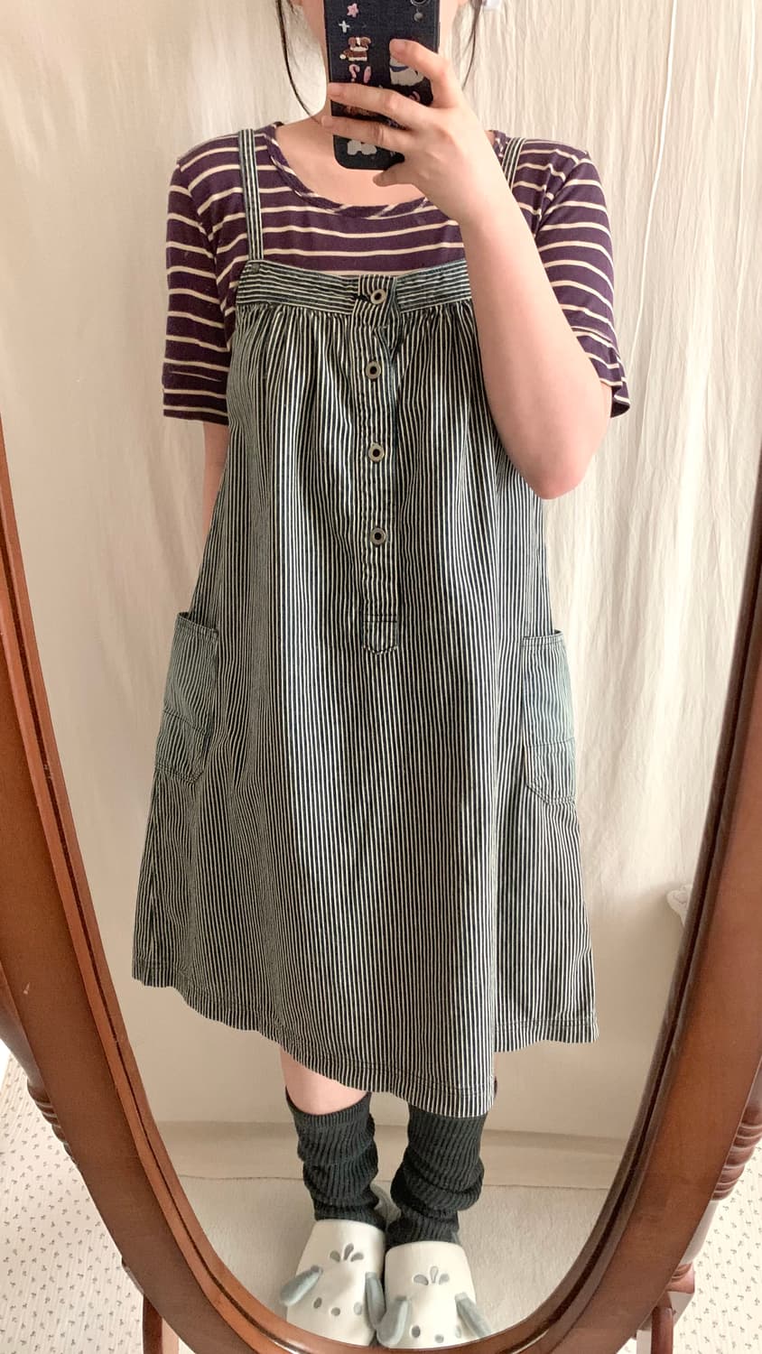 히코리 멜빵 스커트 상품이미지3