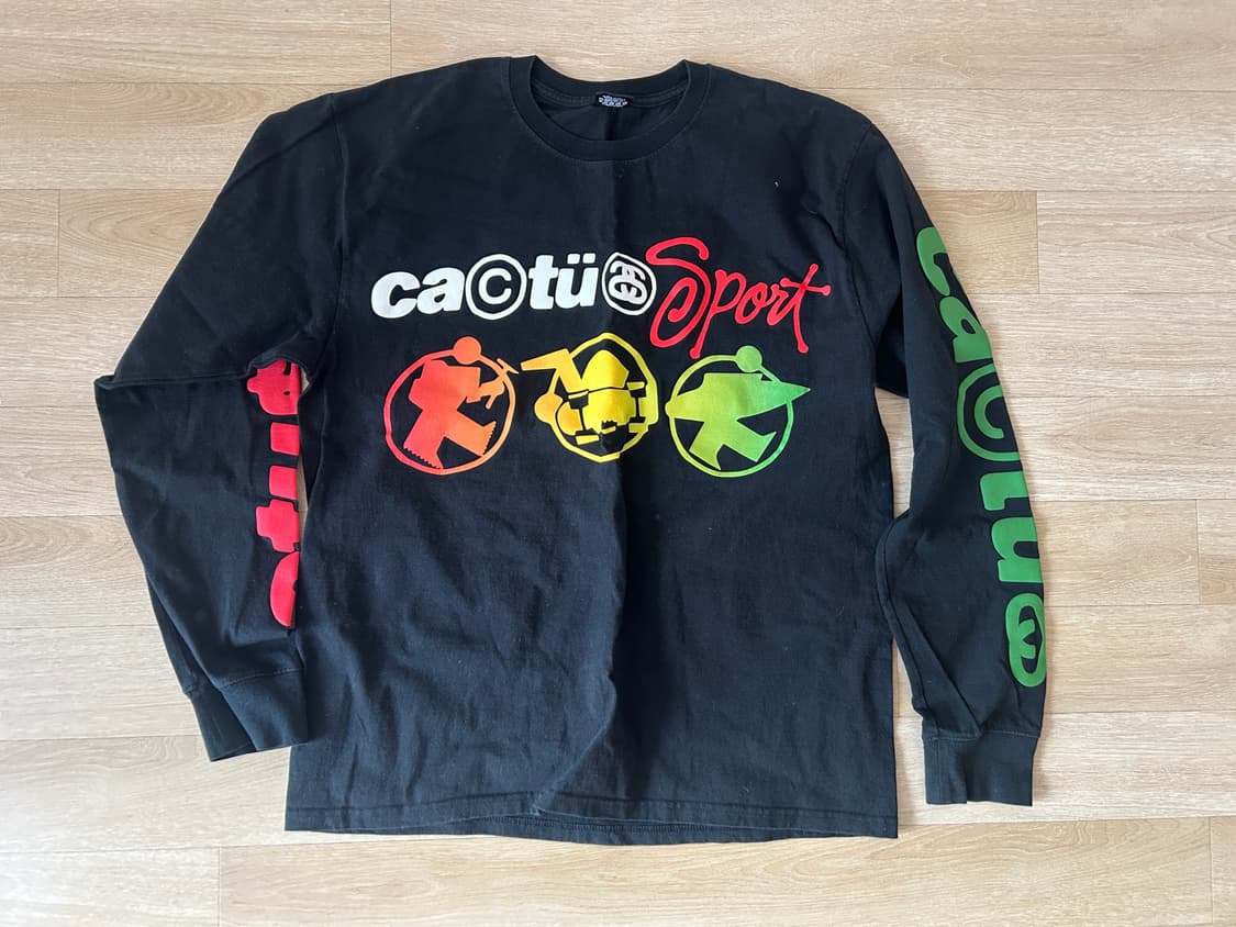 스투시 x CPFM 스포츠 롱슬리브 티셔츠 블랙 라지 헤 상품이미지1