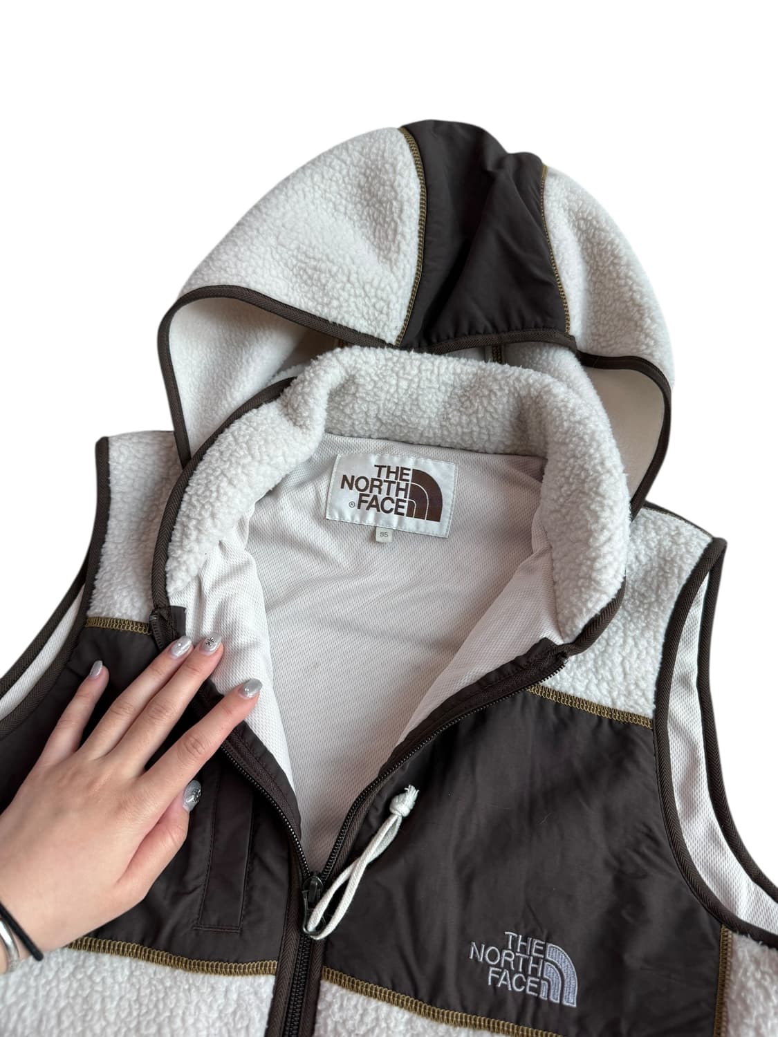 노스페이스 브라운 후리스 베스트 집업 상품이미지8