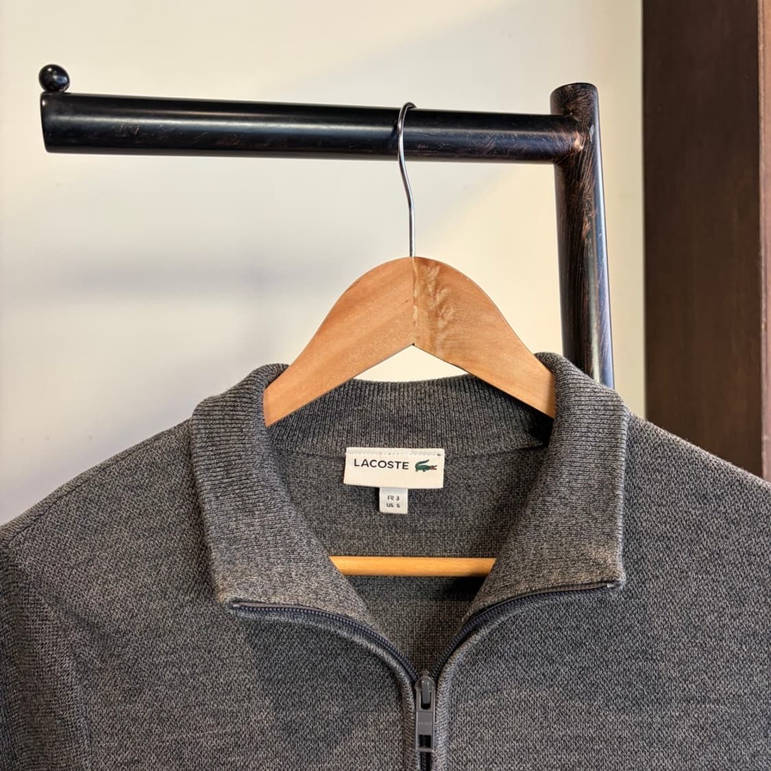 15406 - 라코스테 그레이 울 니트 집업 (울 83%) 상품이미지3