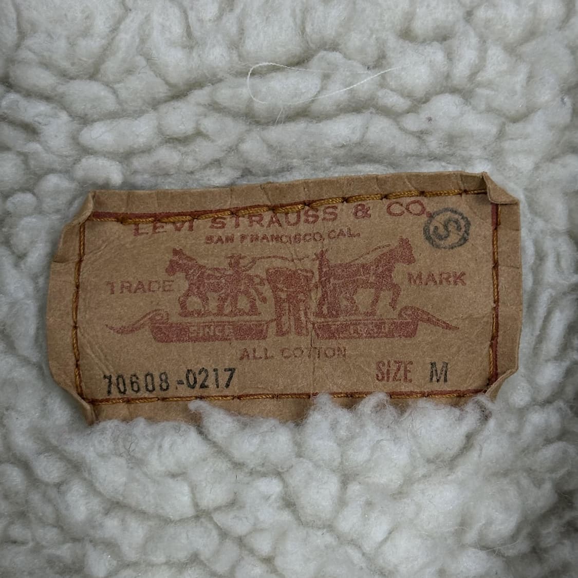 80s 리바이스 빈티지 양털 쉐르파 데님 트러커자켓 M 상품이미지4