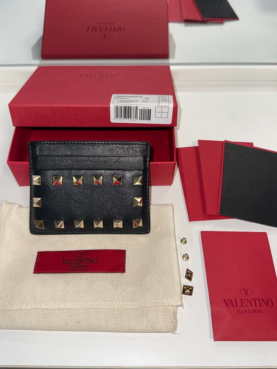 발렌티노 블랙 스터드 카드지갑 풀세트 상품이미지1