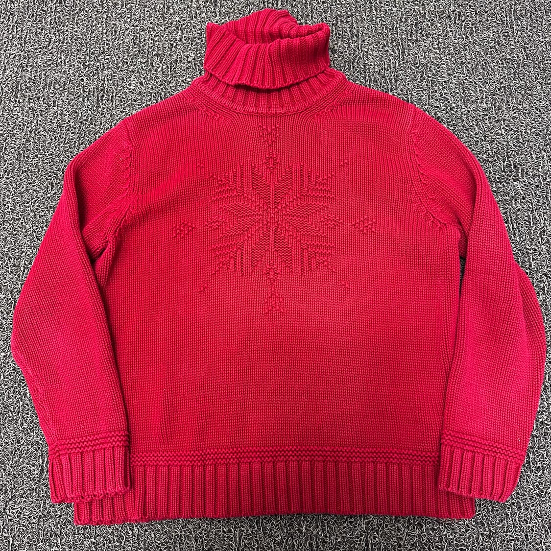 랄프로렌 여성 꽈배기 니트 레드 M 상품이미지1