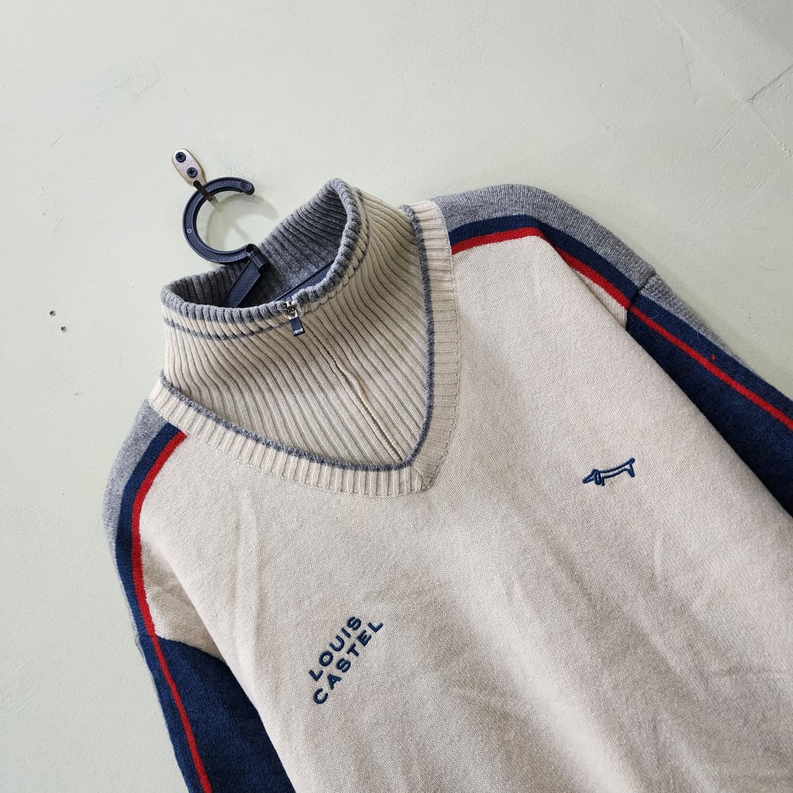 [105] Louis Castel 울 하프집업 니트 (오프화이트) 상품이미지2
