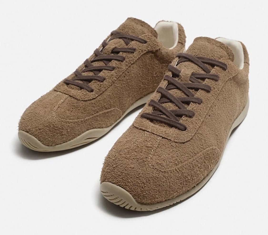 자라 브라운 레더 스니커즈 상품이미지1