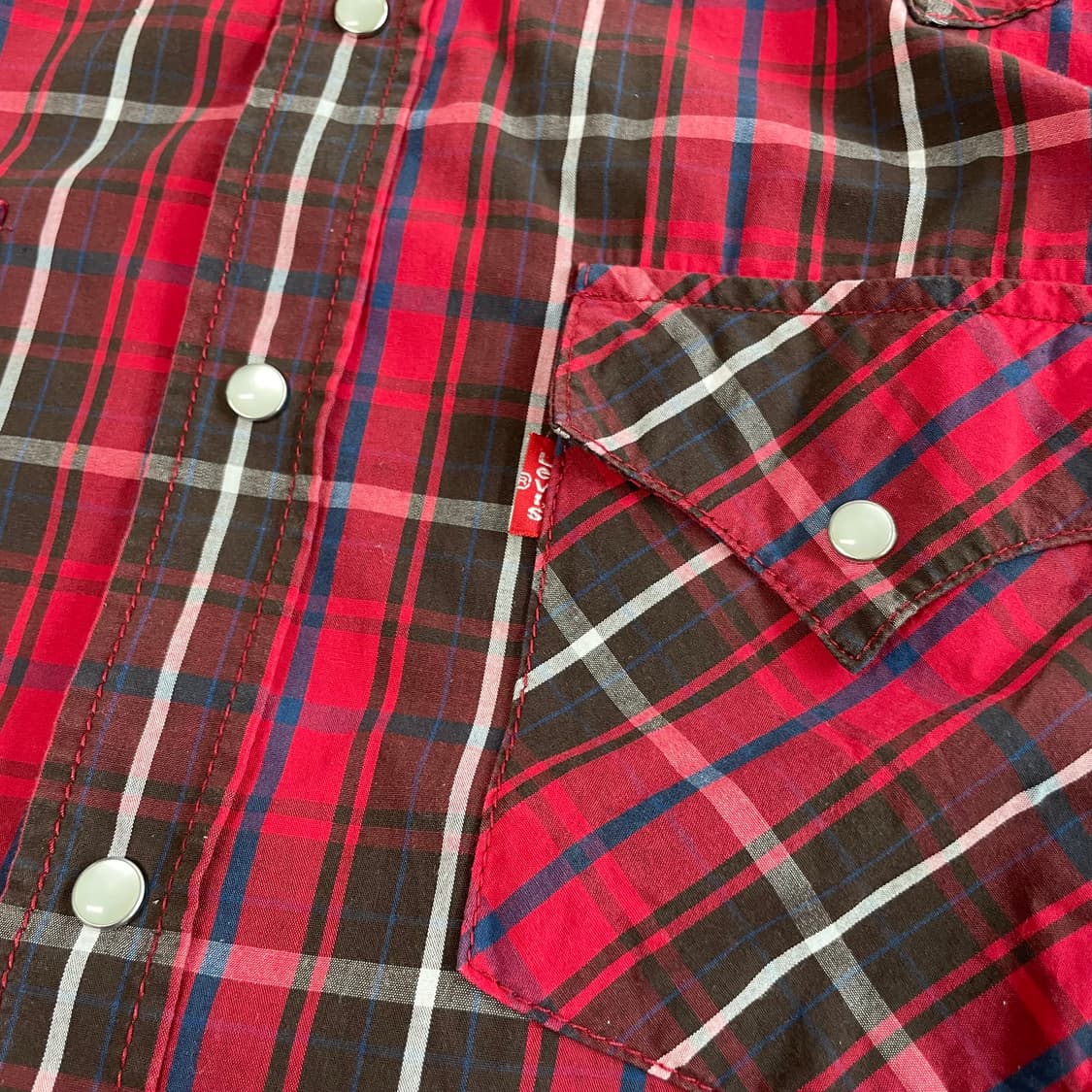 리바이스 빈티지 레드탭 빅요크 웨스턴 체크셔츠 펄스냅 M 상품이미지2