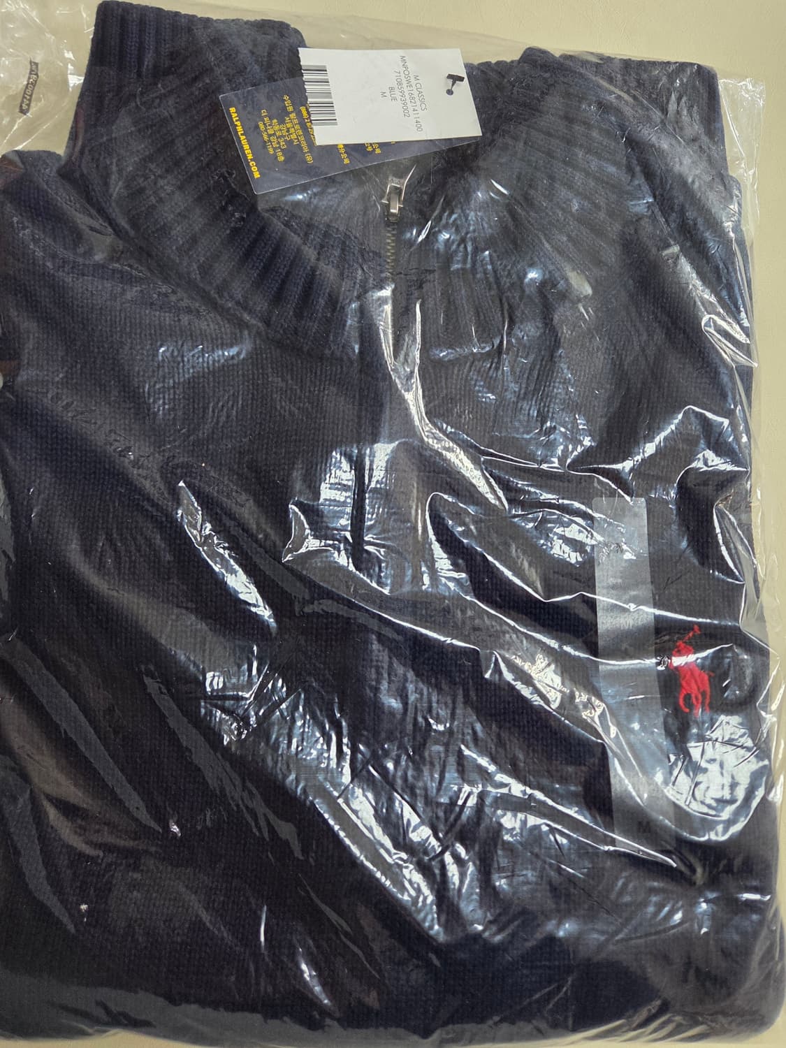 (새상품)폴로 랄프로렌 네이비 쿼터 반집업 스웨터 L, M 상품이미지3