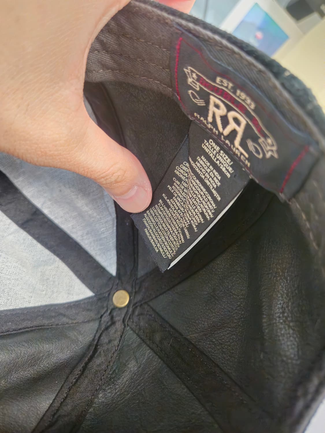 RRL 더블알엘 스웨이드 러프아웃 볼캡 블랙 상품이미지3
