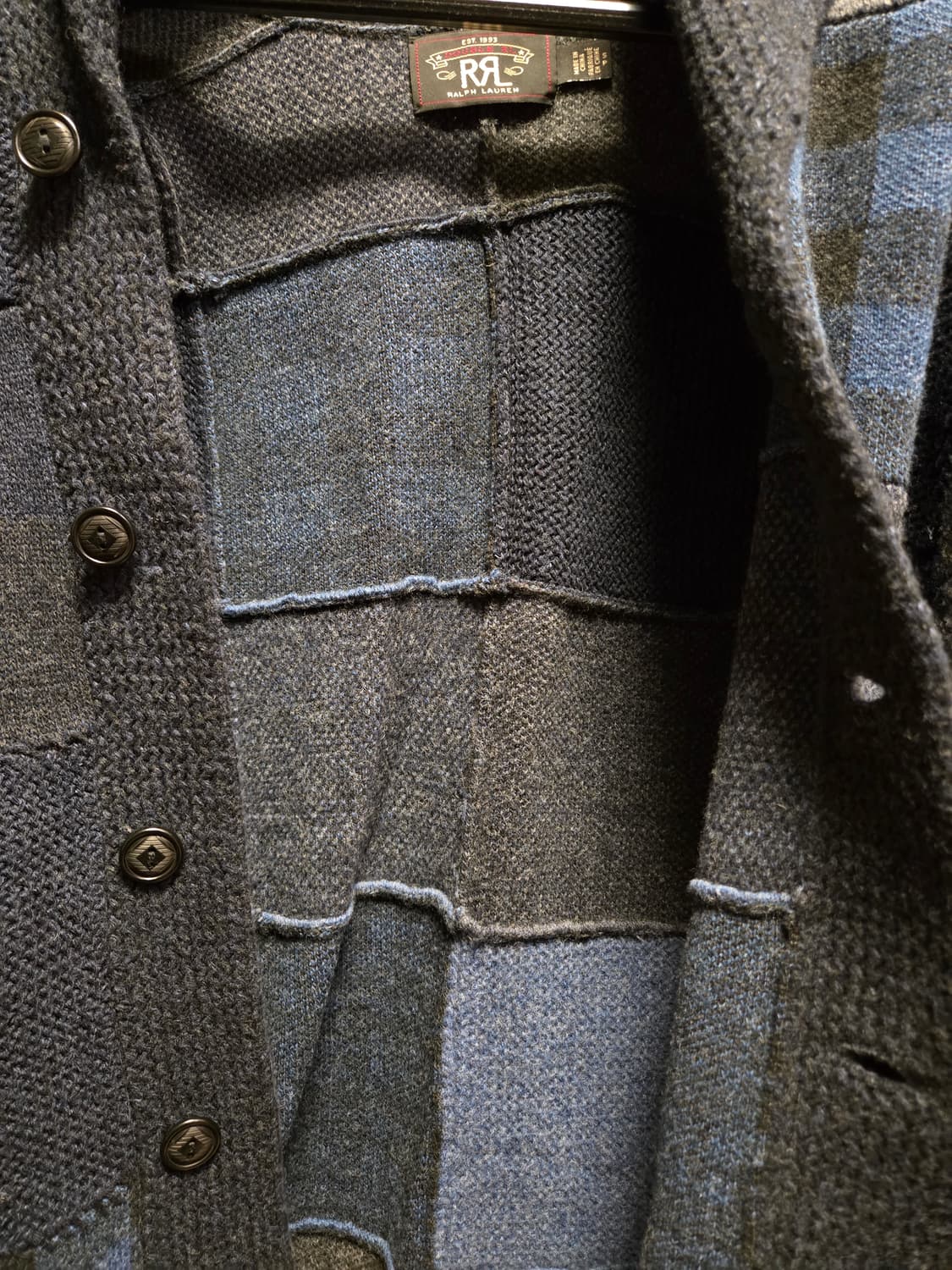 RRL 인디고 패치워크 울 린넨 숄 가디건 상품이미지4