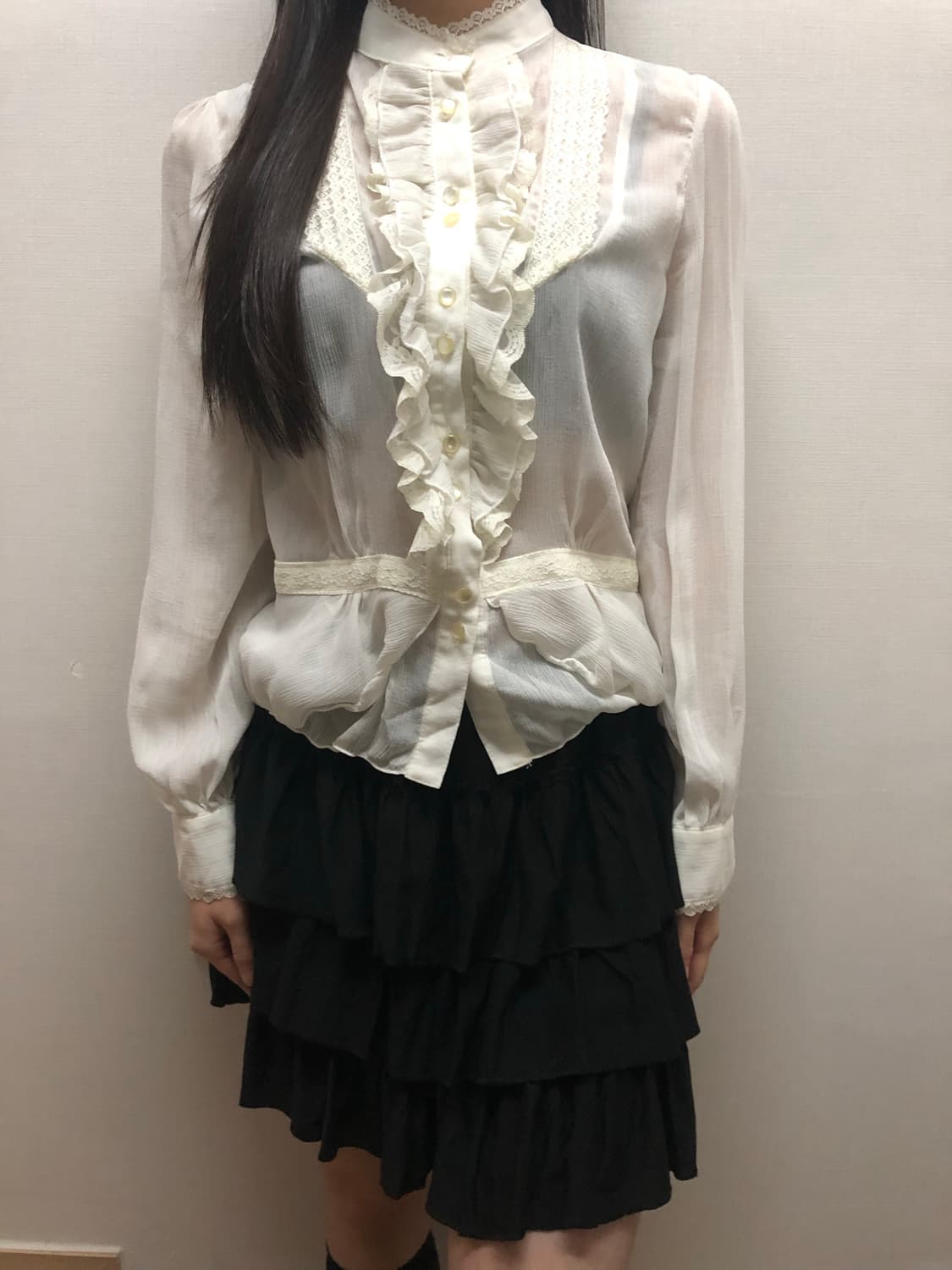 빈티지 화이트 프릴 블라우스 상품이미지10