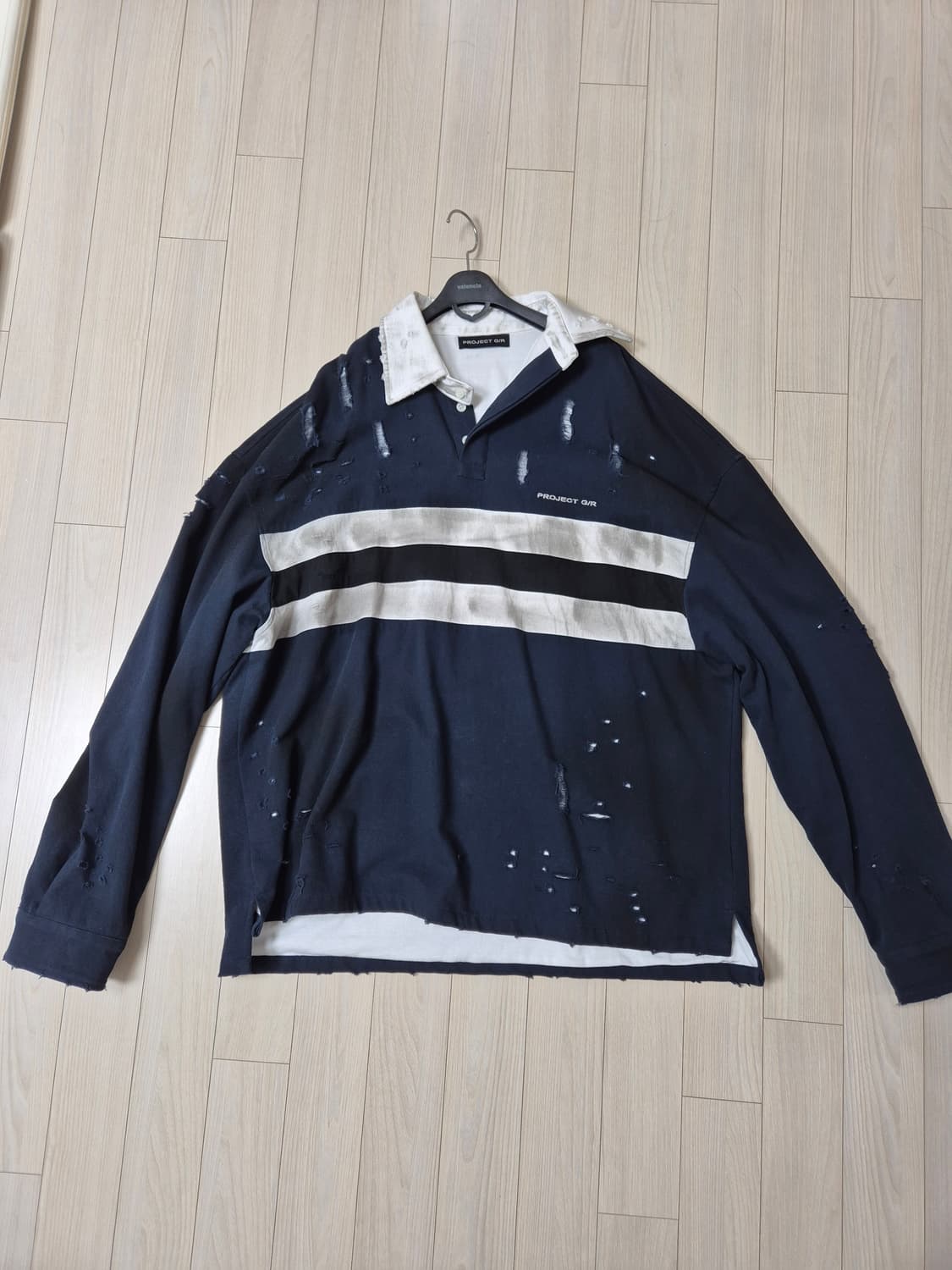 [1] 프로젝트 G/R 불리드 폴로 셔츠 네이비 상품이미지1