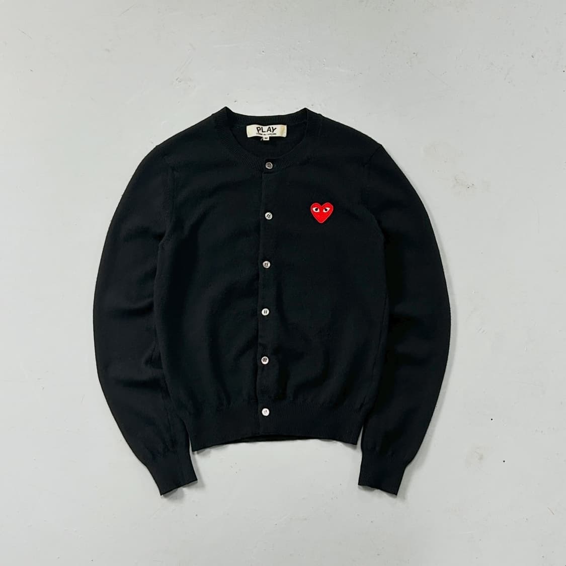 꼼데가르송 블랙 울 가디건  상품이미지1