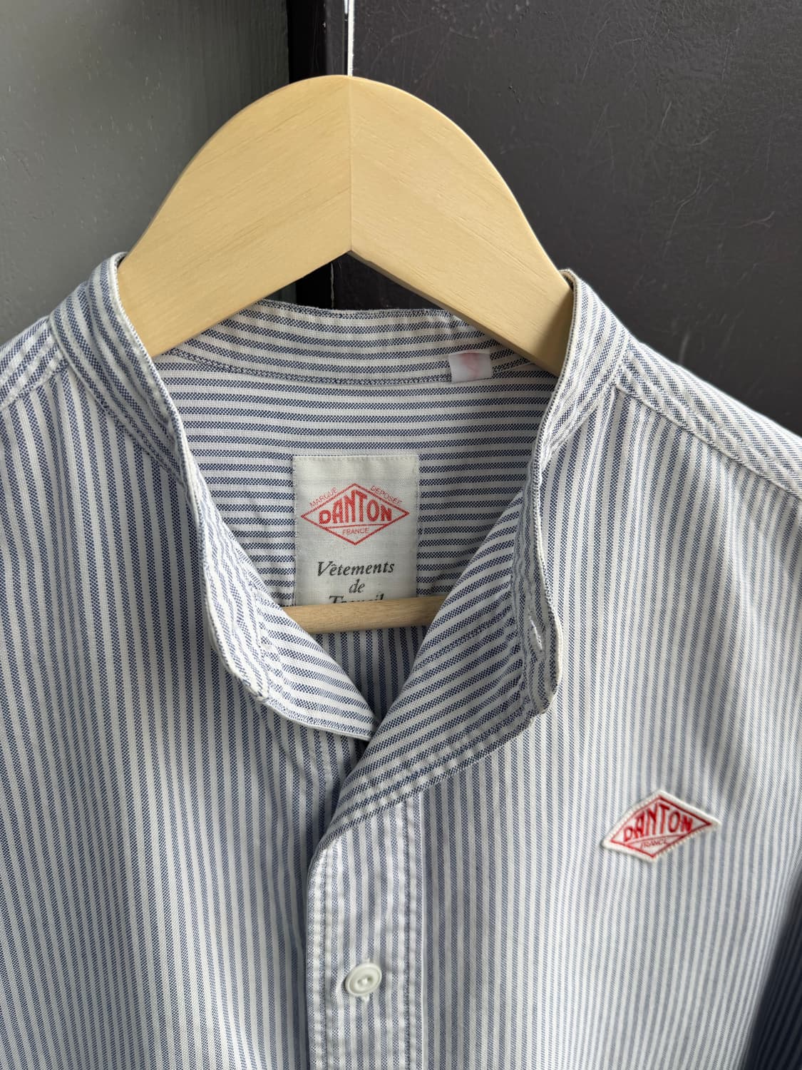 36/ 단톤 카라밴딩 스트라이프 미니로고 셔츠 상품이미지5