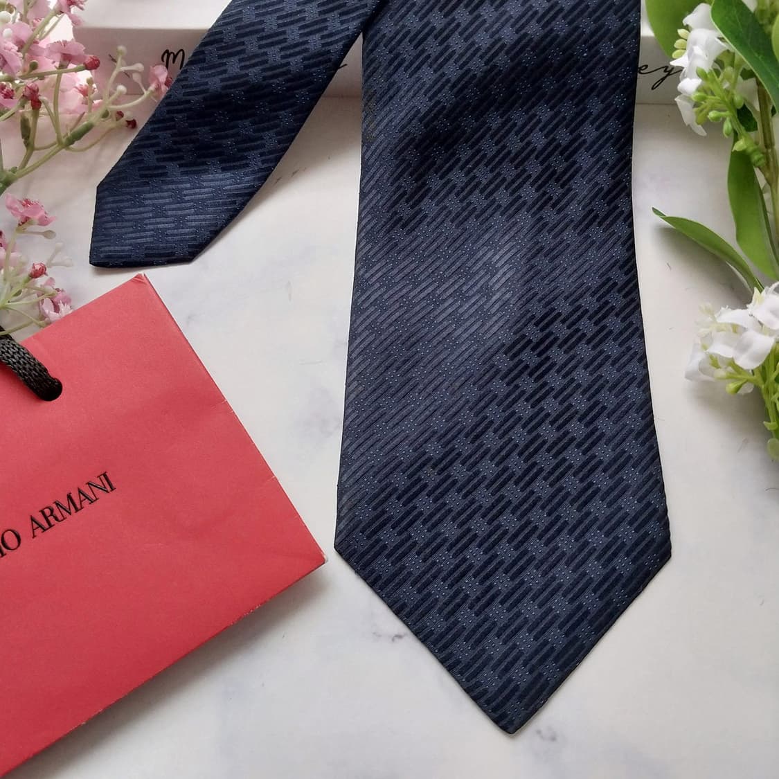 조르지오 아르마니 실크 자카드 패턴 넥타이 9.8cm A+등급 K2244 상품이미지5