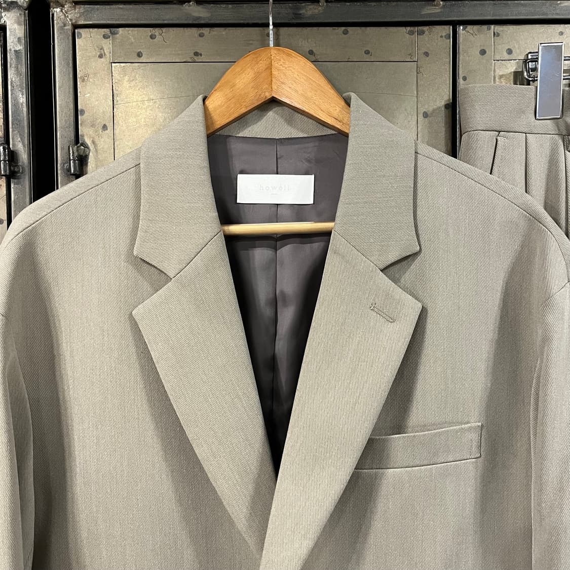 [택포](상의105,하의32) 호웰 오버핏 울 수트 베이지 상품이미지5