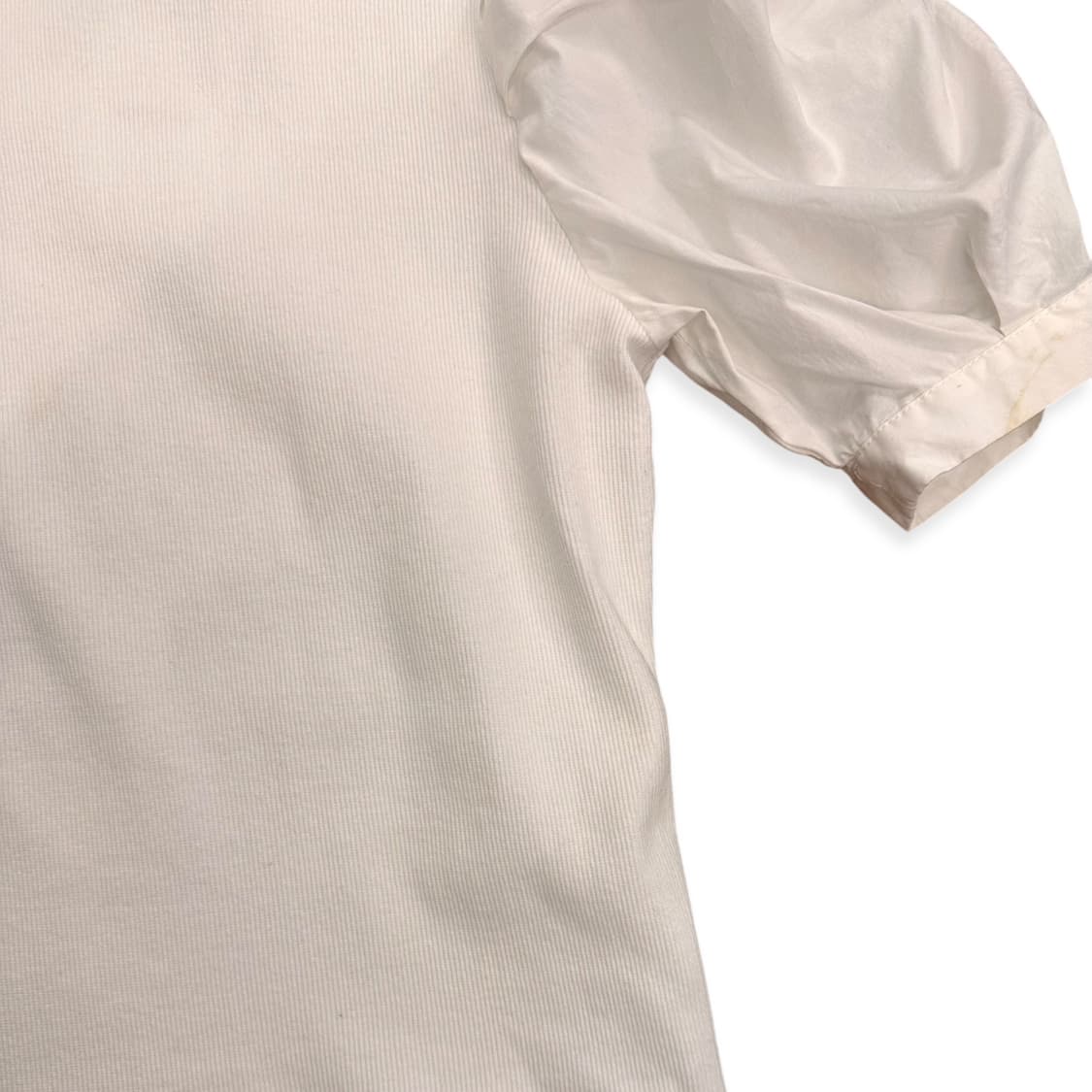 Puff Shirt Cap Knit Docking Top 상품이미지4