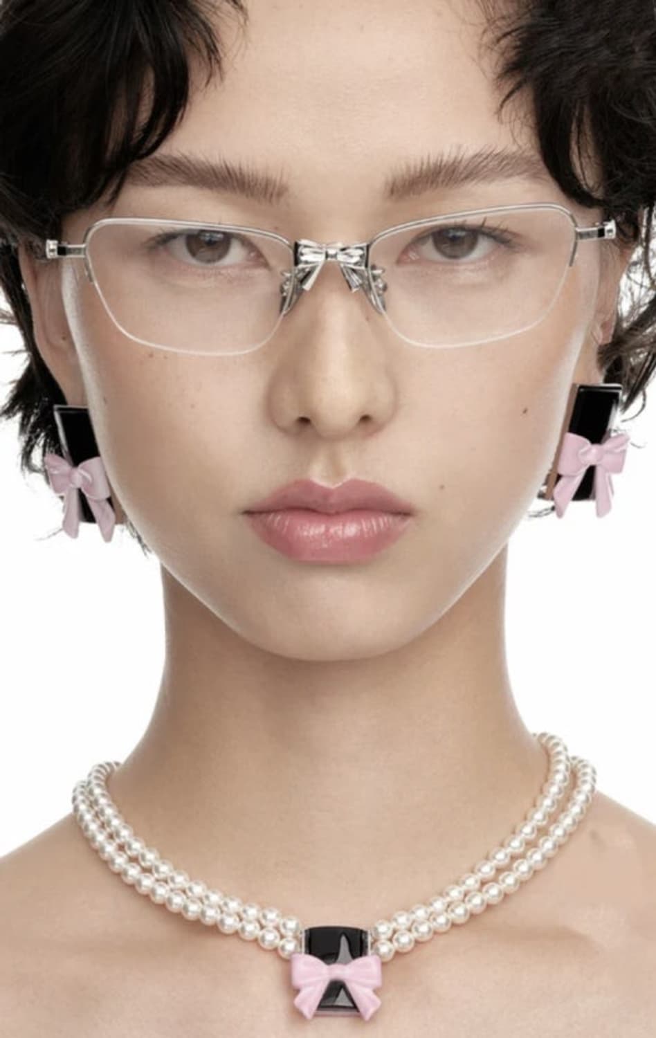 슈슈통 위민 메탈 리본 글래스 안경 실버 상품이미지1