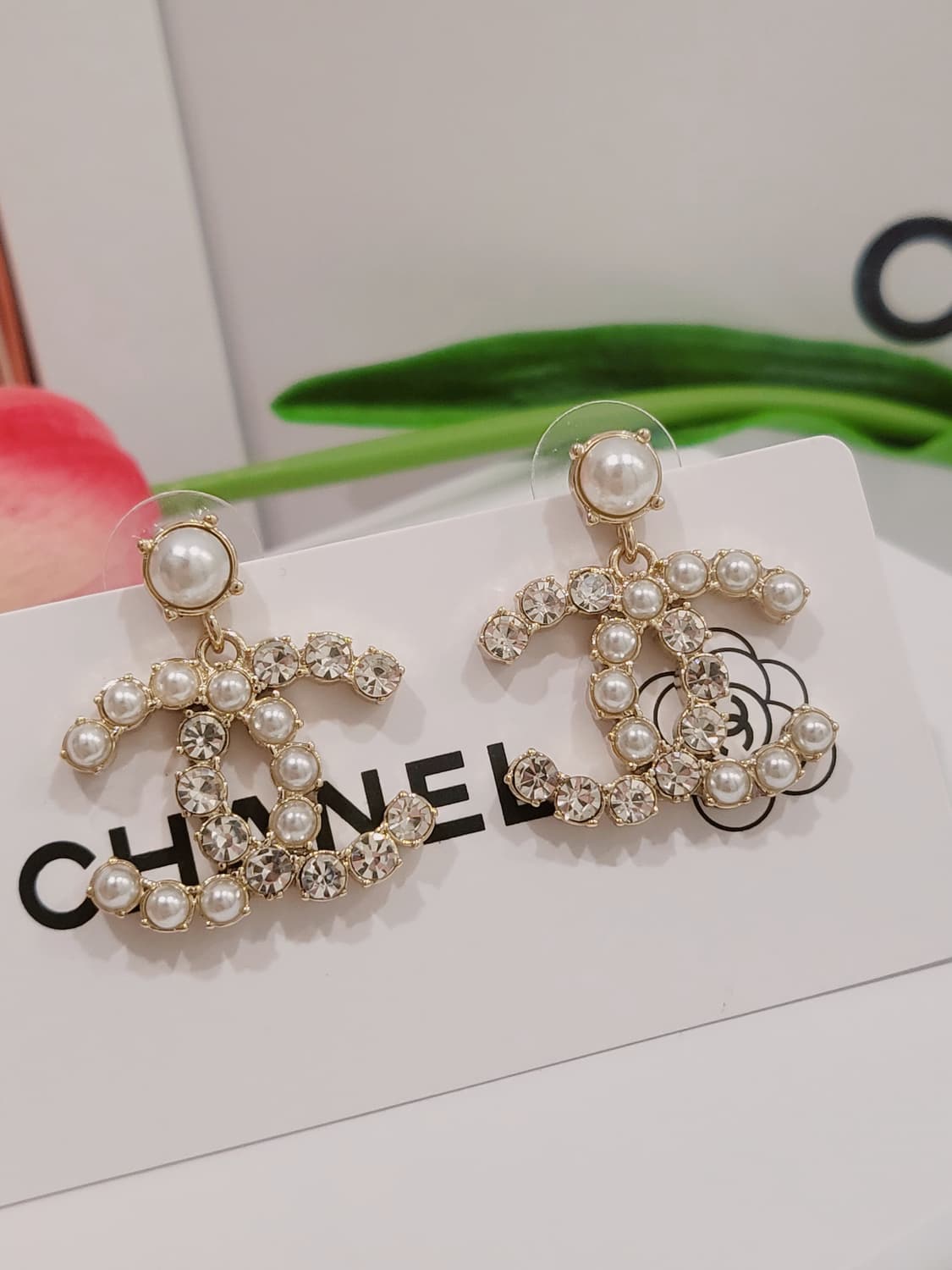 샤넬 진주 크리스탈 귀걸이 업사이클링  상품이미지6
