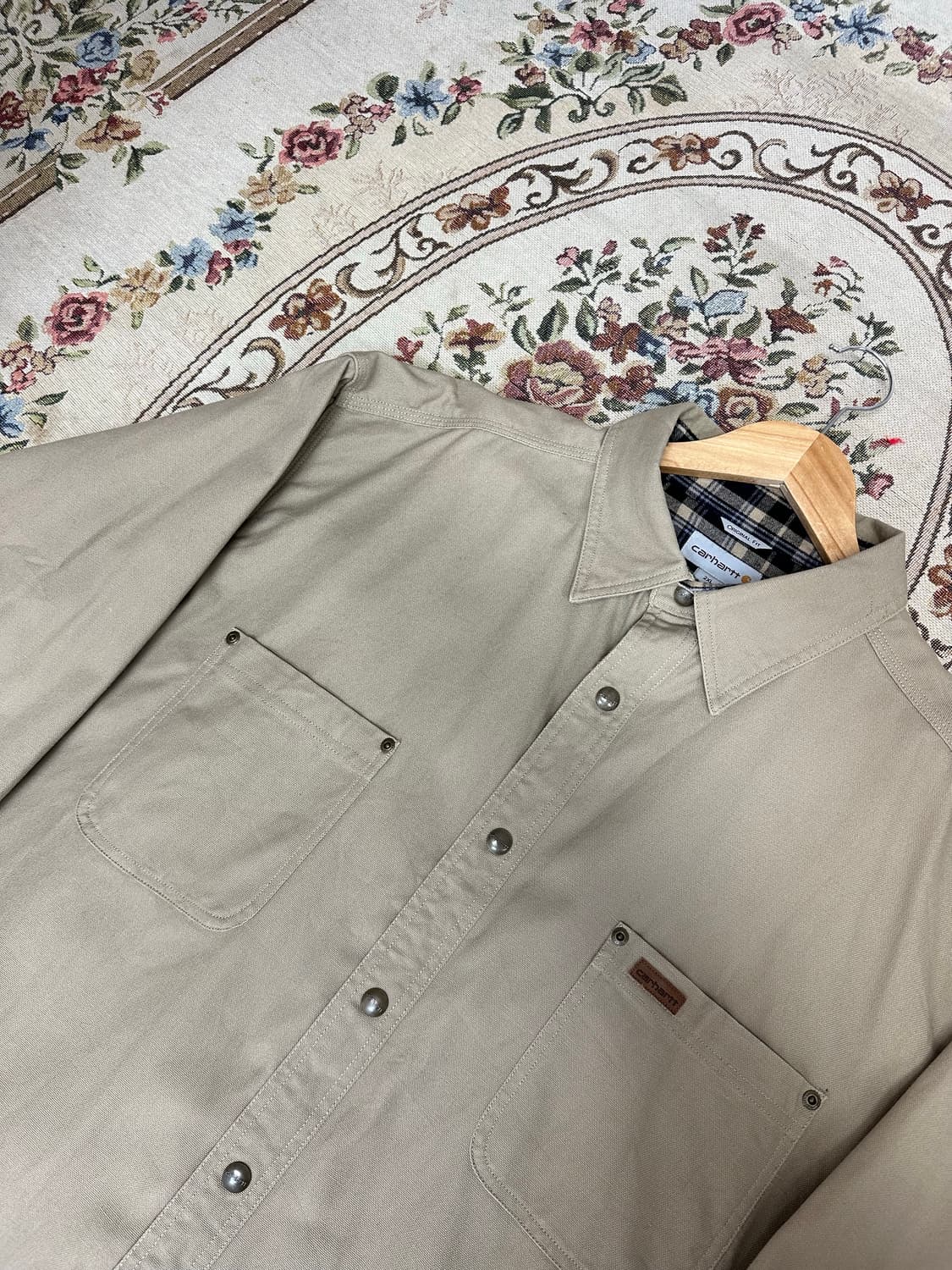 Carhartt 칼하트 헤비 프란넬 코튼 워크 자켓 셔츠 상품이미지4