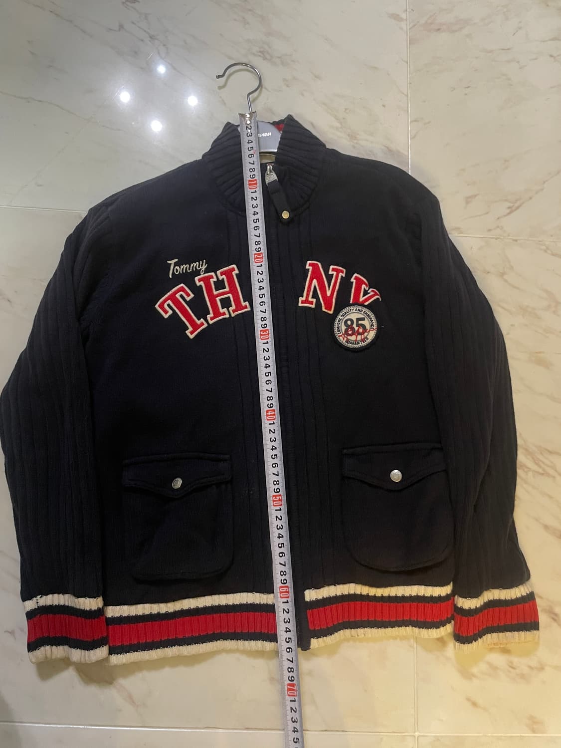 빈티지 타미힐피거 네이비 니트 집업 상품이미지3