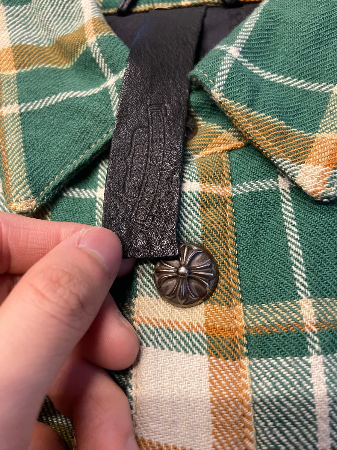 크롬하츠 레터링 체크 누빔셔츠 사이즈 m 상품이미지5