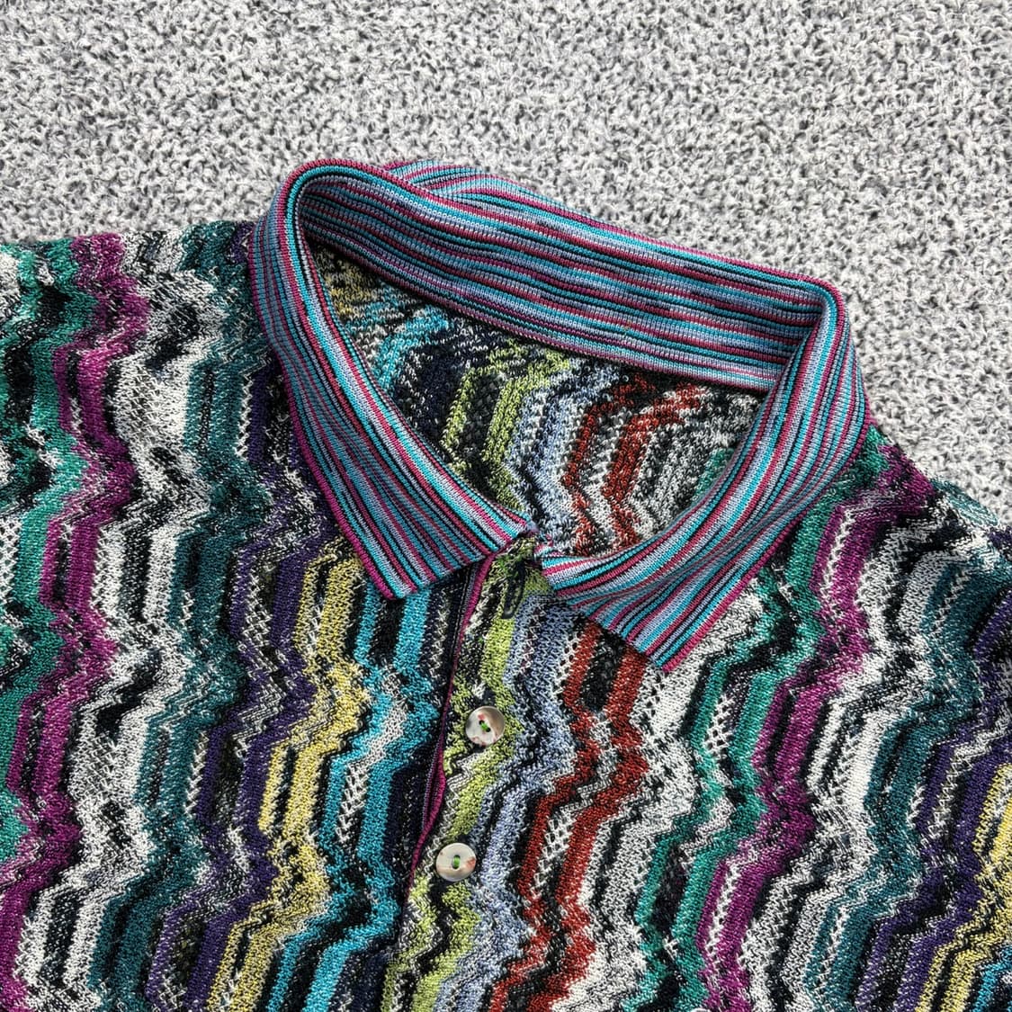 실측 VINTAGE 긴팔 물결 카라티 0409J 상품이미지2