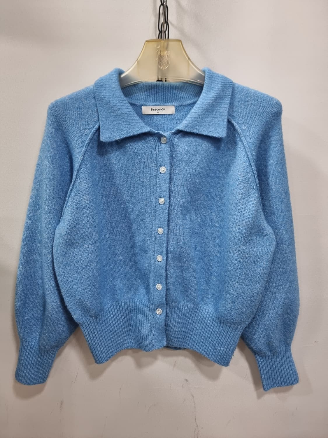 8세컨즈 칼라넥 가디건 스카이블루 (D10 상품이미지2