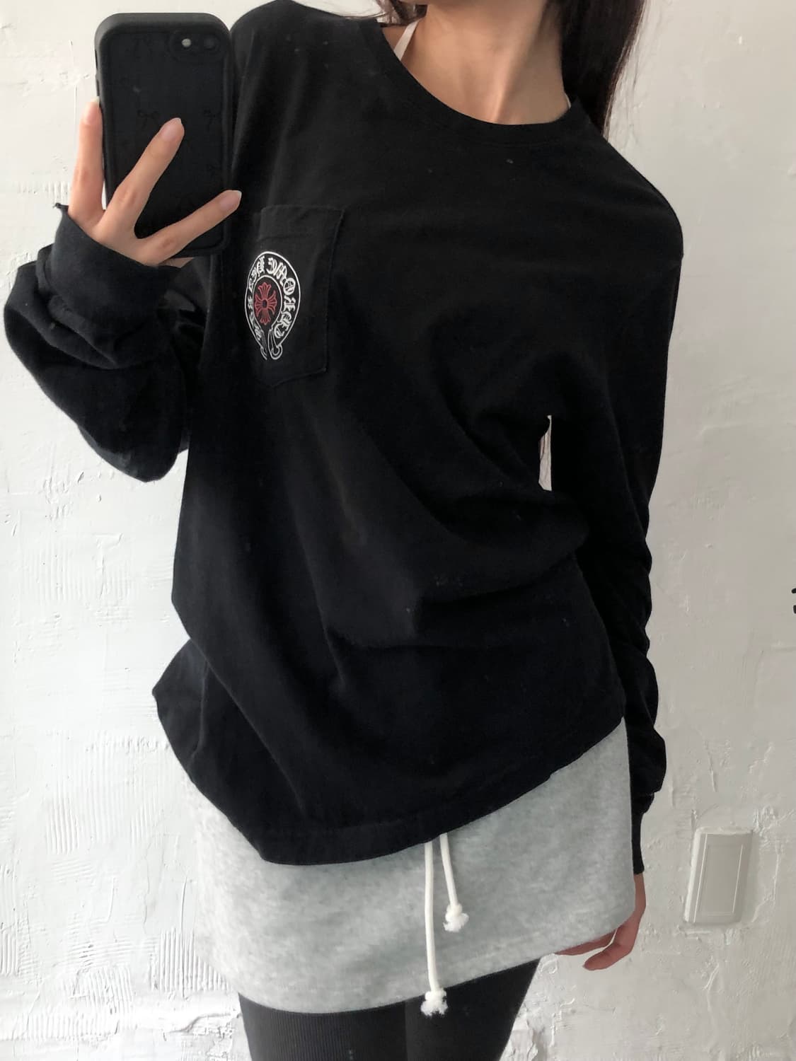 Chrome Hearts 크롬하츠 화이트레드 홀스슈 로고 스태프 슬리브 상품이미지3