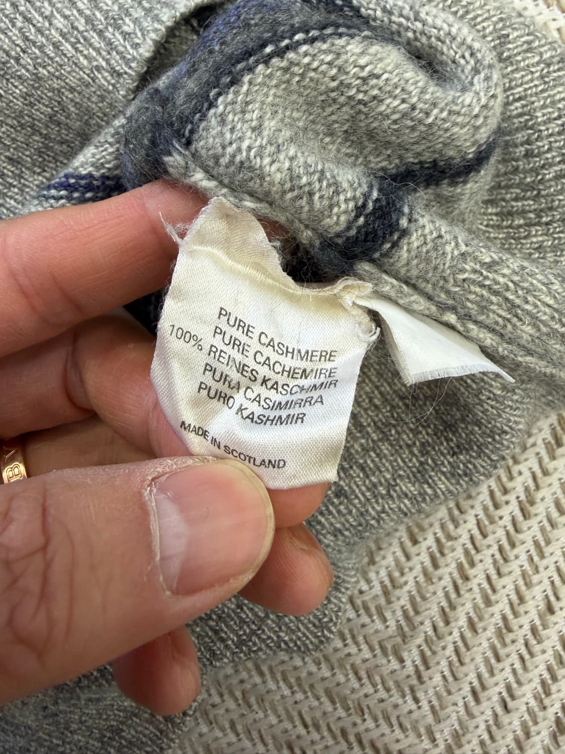 정품) Paul Stuart 폴스튜어트 남성 캐미시머100 니트 M 상품이미지6