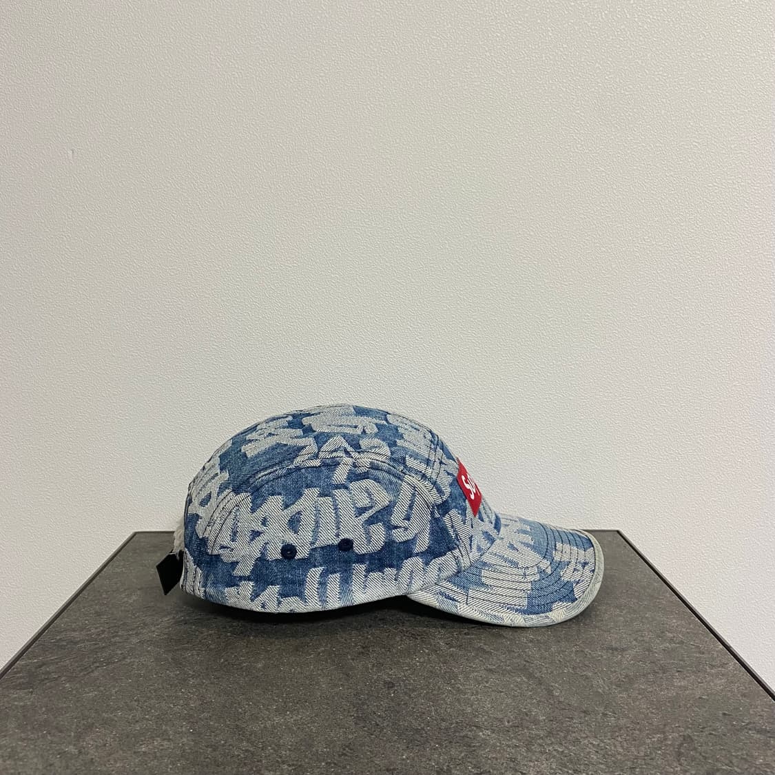 슈프림 워시드 데님 레드 박스로고 캠프캡 모자 상품이미지3