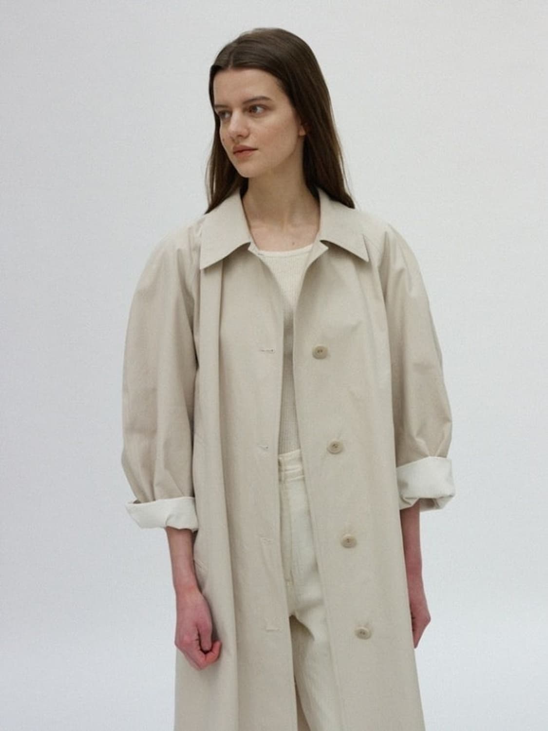 낫띵리튼 볼륨 발마칸 트렌치 코트(베이지) 상품이미지1