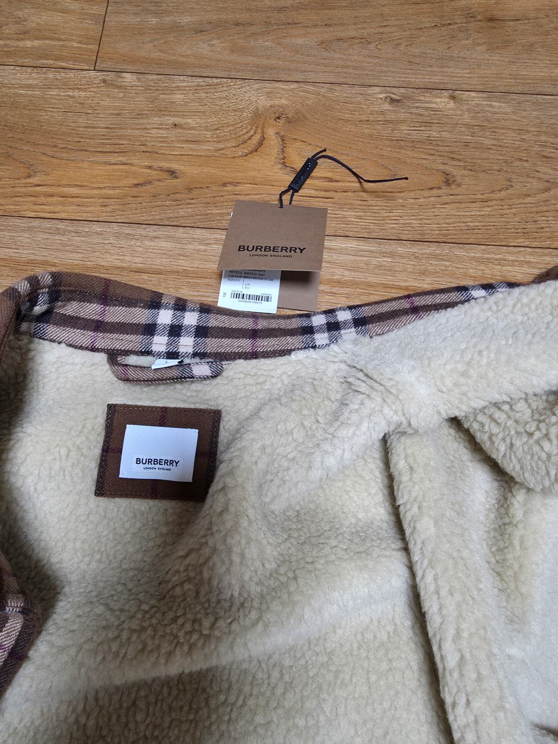 버버리 체크 울 시어링 양털 자켓 상품이미지4