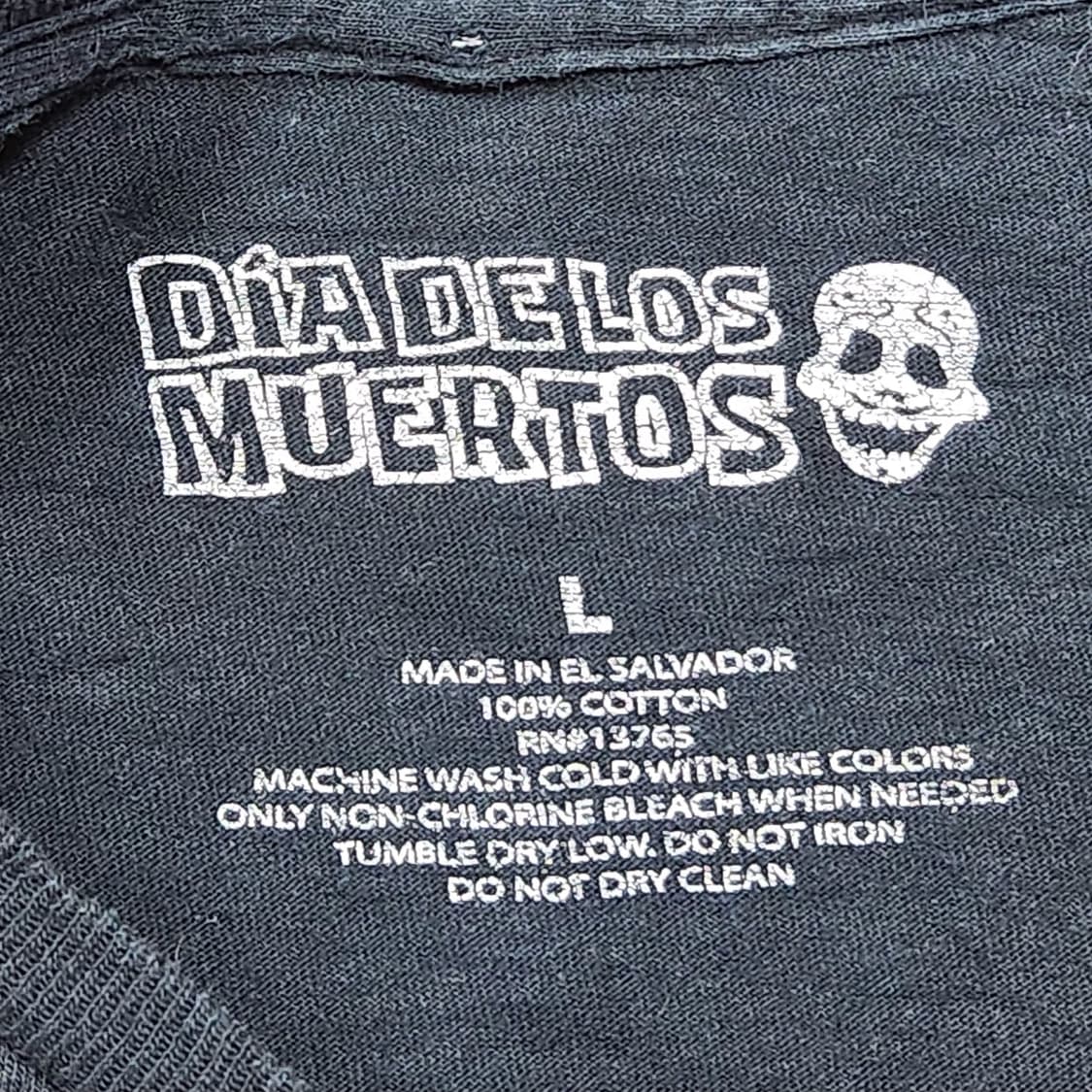 Dia de los Mouertos 스컬 장미 빈티지 그래픽 티셔츠 상품이미지4