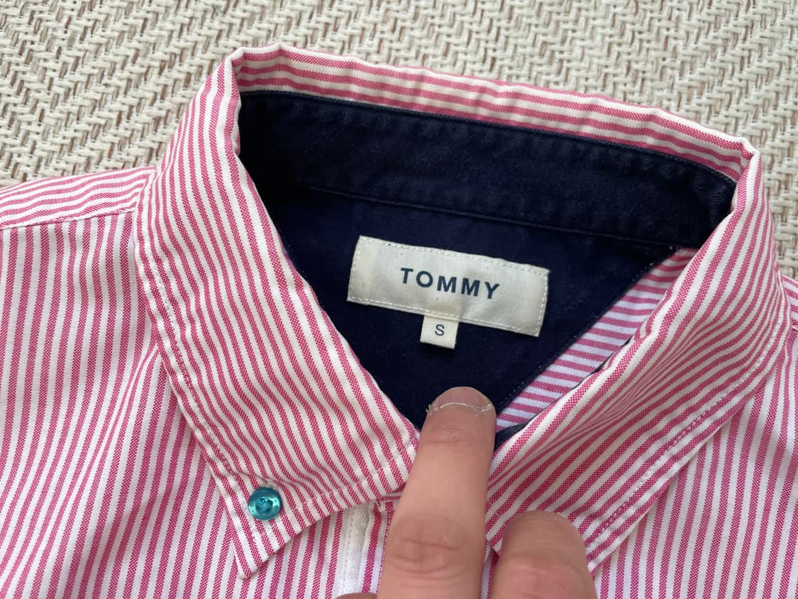 Tommy 타미힐피거 핑크 스트라이프 반팔 셔츠  J04021 상품이미지4