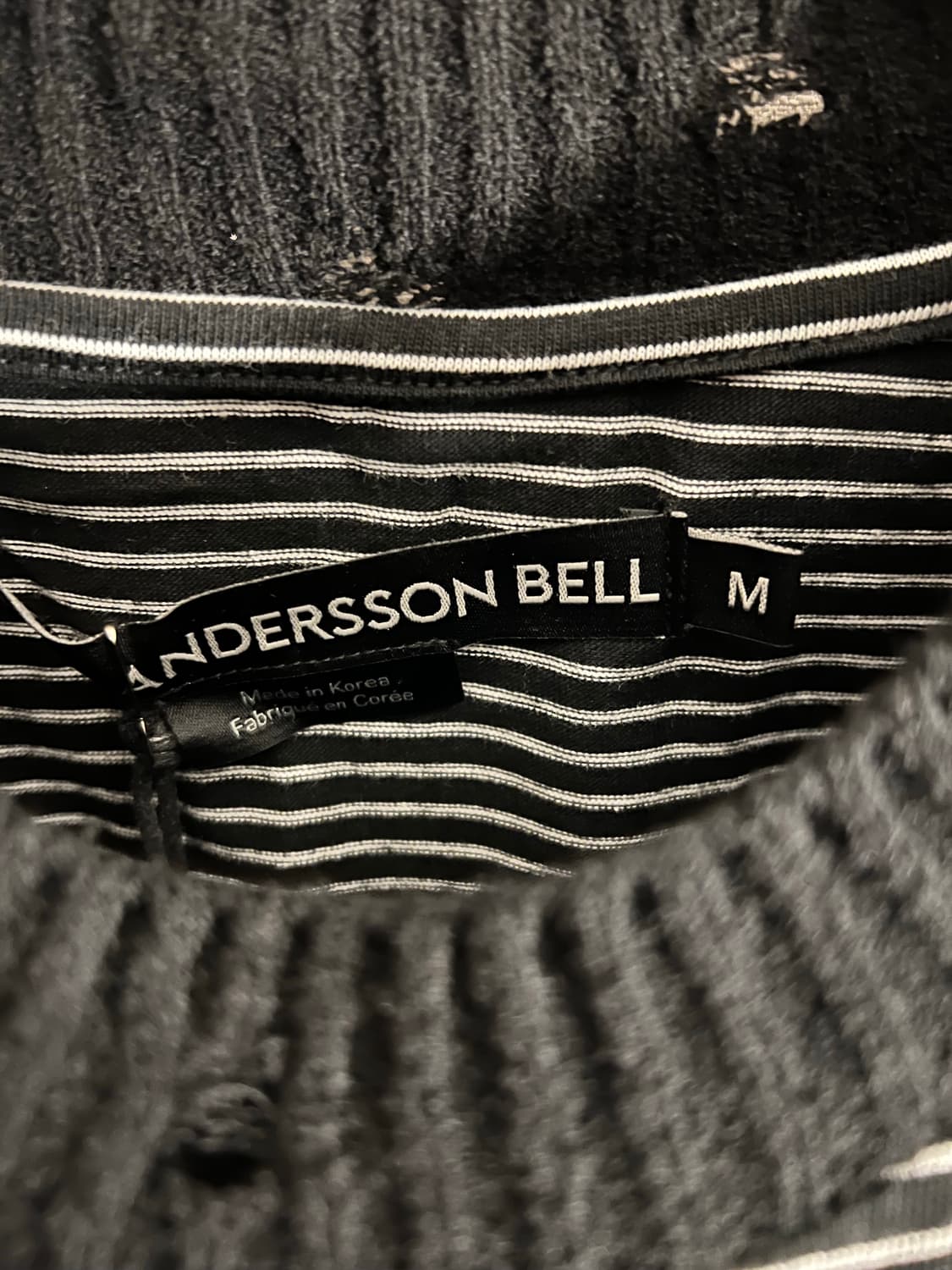 앤더슨벨 Kurt 스트라이프 티셔츠 블랙 M 상품이미지6