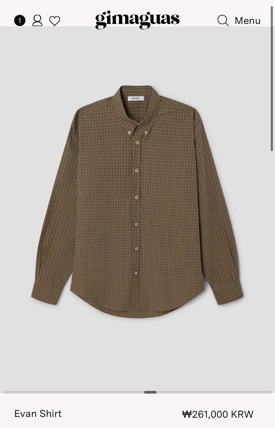 [S,M,XL]기마구아스 Evan 체크 셔츠/브라운 상품이미지8