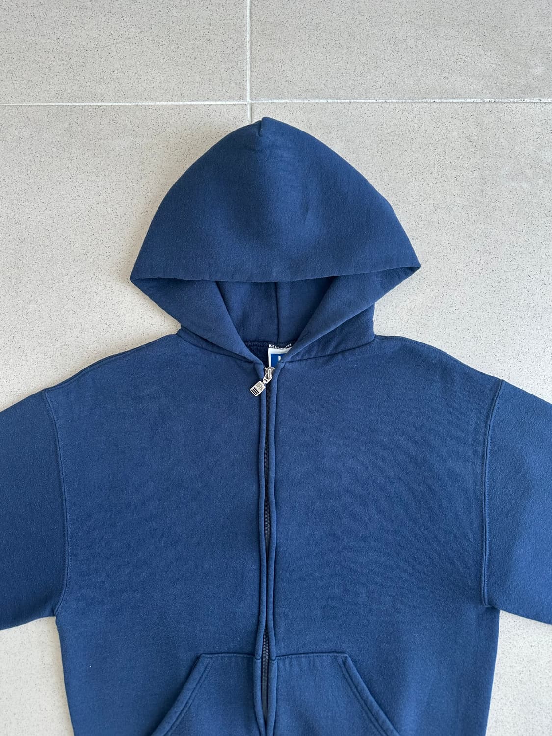 90s 빈티지 러셀 후드집업 네이비 M  상품이미지4