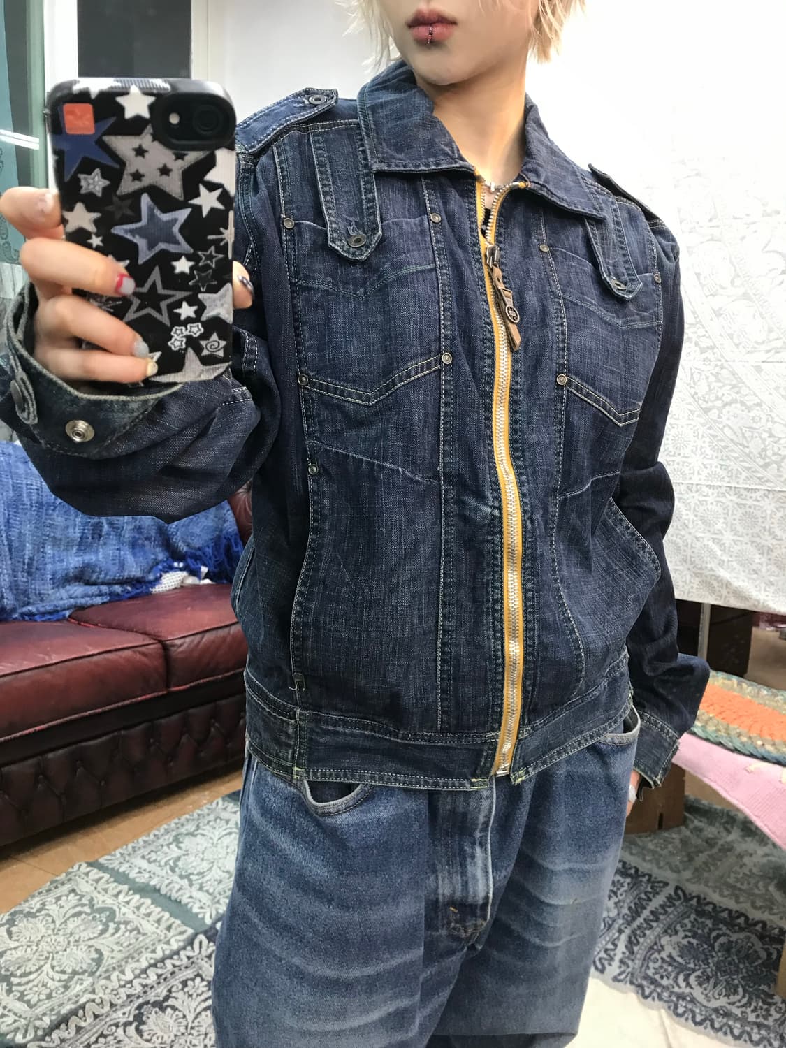 디젤 백프린팅 투포켓 데님 자켓  상품이미지4