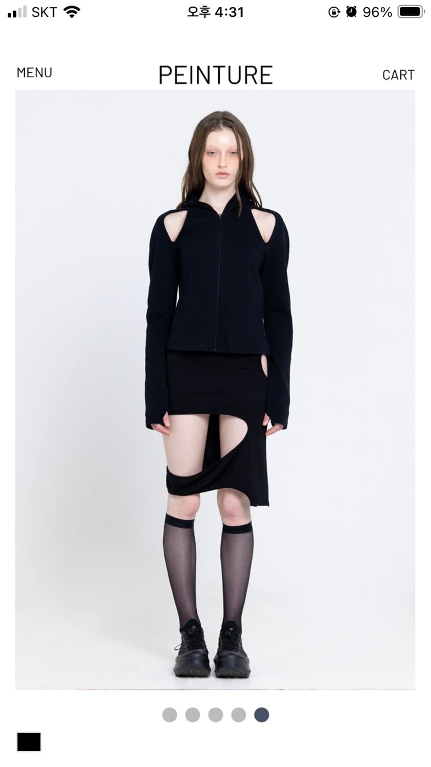 [PEINTURE] Cut Out Miniskirt, Black 상품이미지7