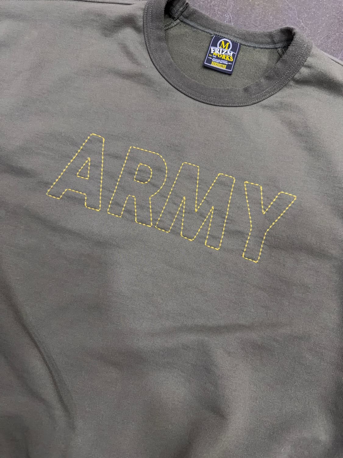 프리즘웍스 ARMY 자수 트라이서비스 맨투맨 올리브 M 상품이미지7