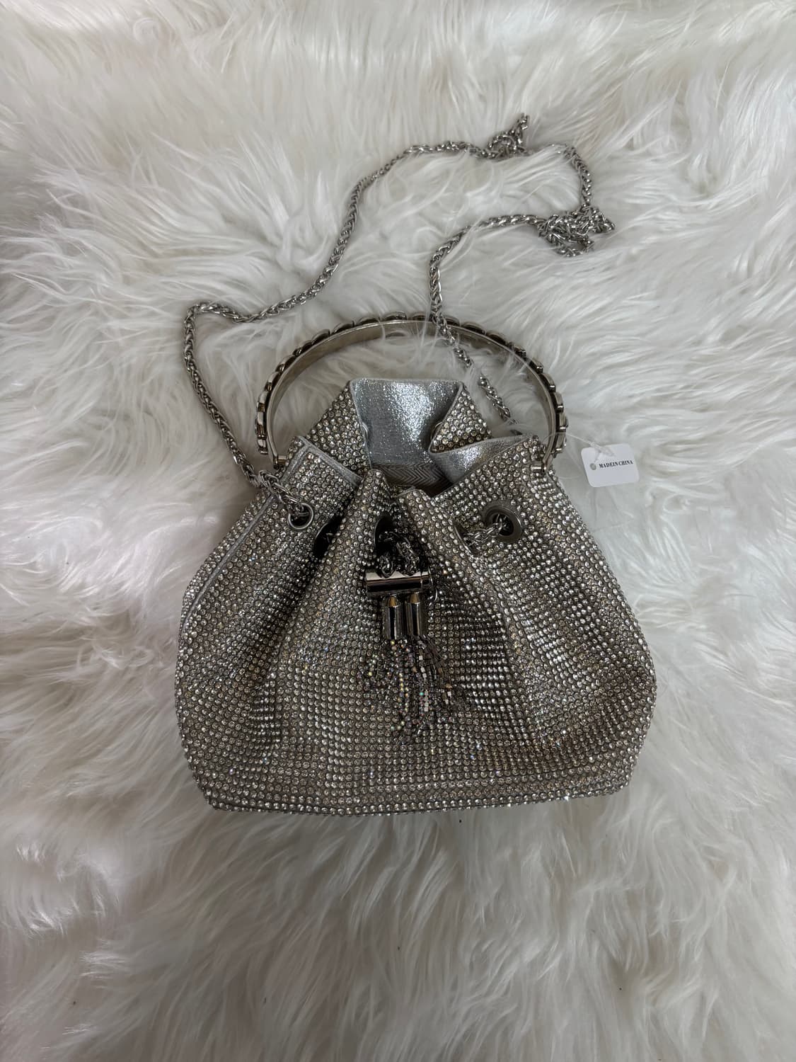 블링블링 큐빅 크리스탈 실버 버킷백(복조리백) 상품이미지1