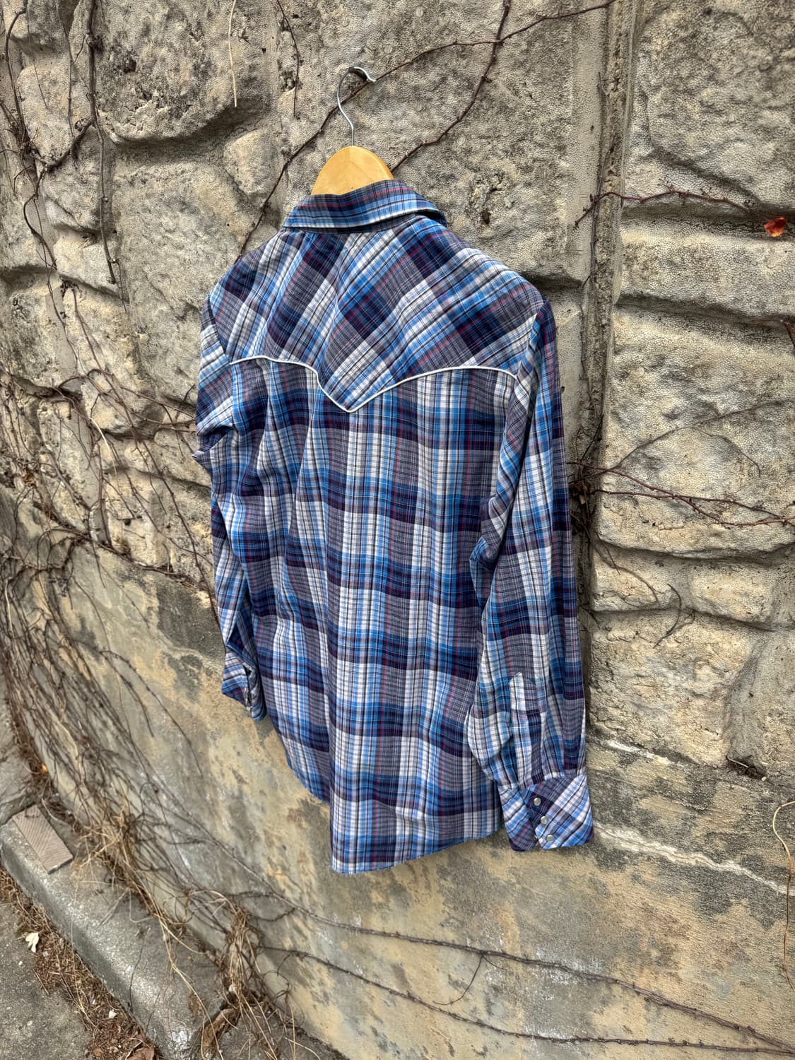 70s chute#1 빈티지 로커빌리 로데오 체크 웨스턴 셔츠 상품이미지4