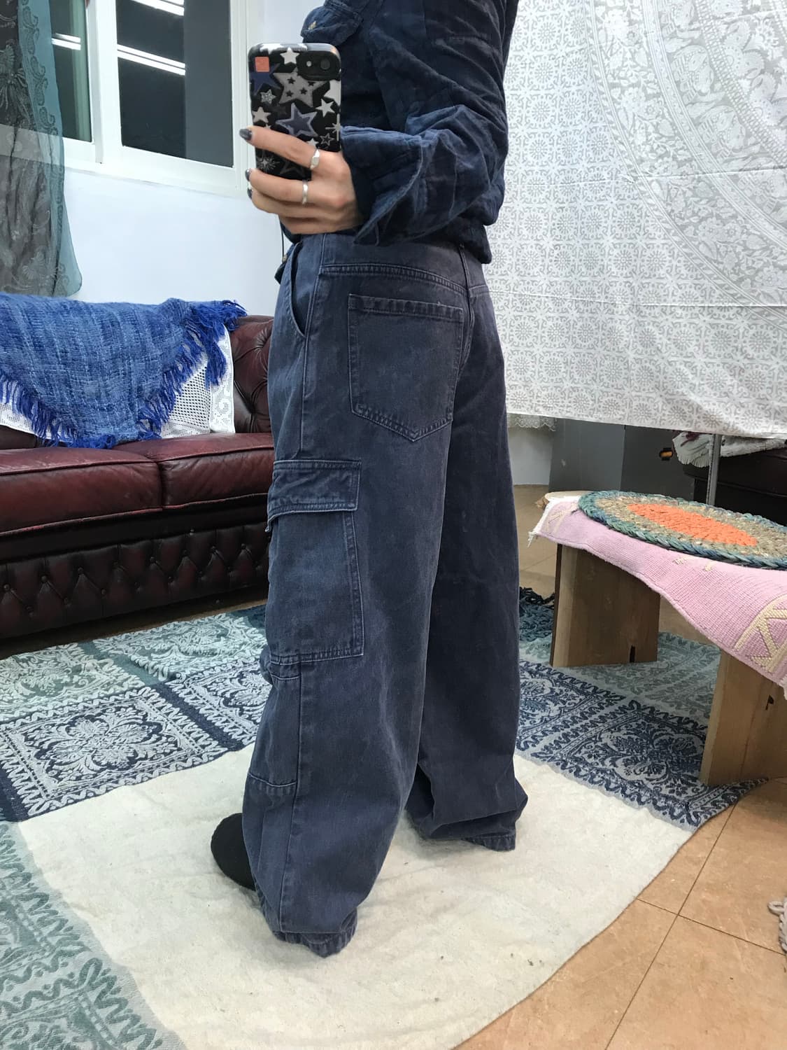 BEIDELLI 여성 핀턱 피그먼트 카고팬츠  상품이미지2