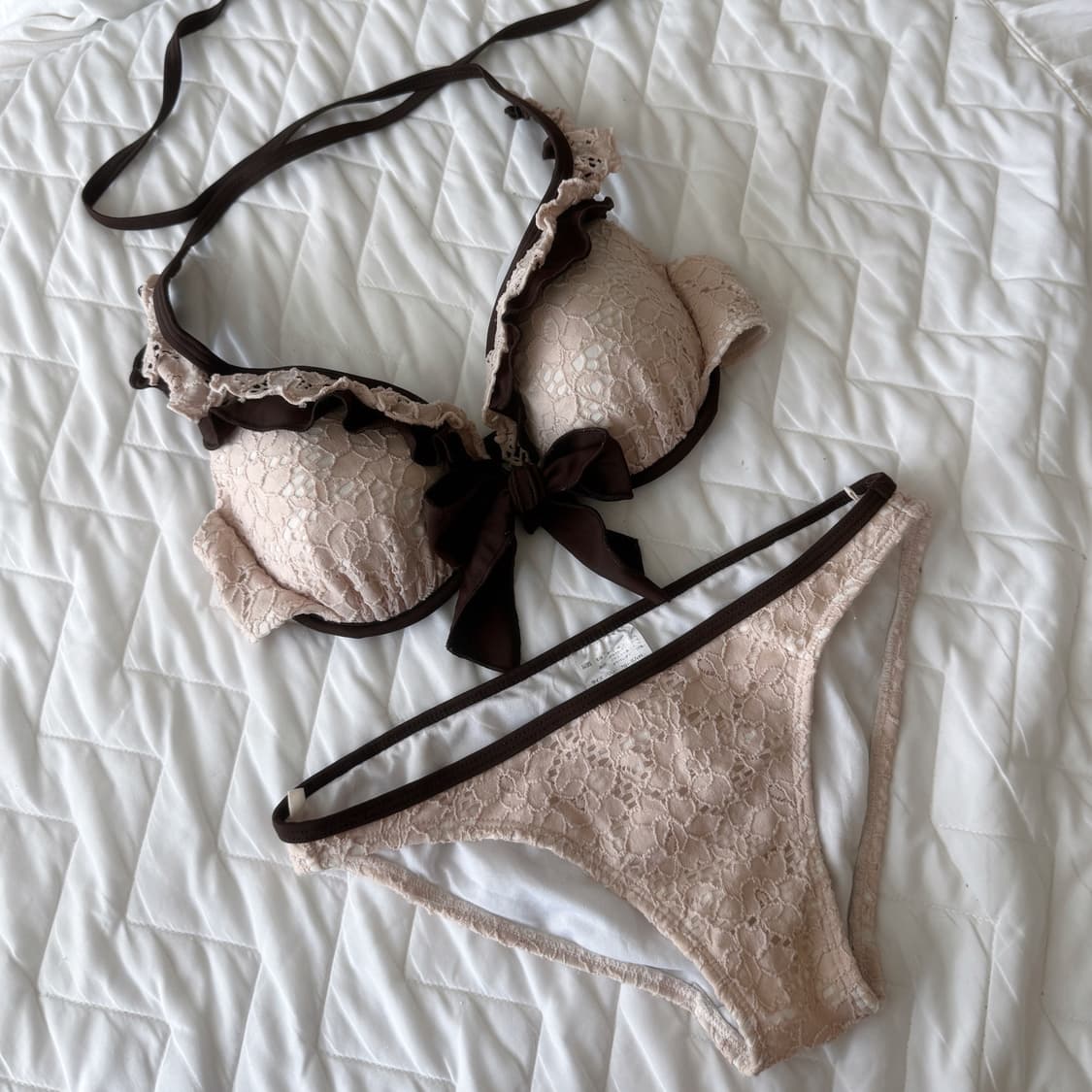 딸기우유 초코 브라운 비키니 빈티지 라떼갸루 상품이미지2