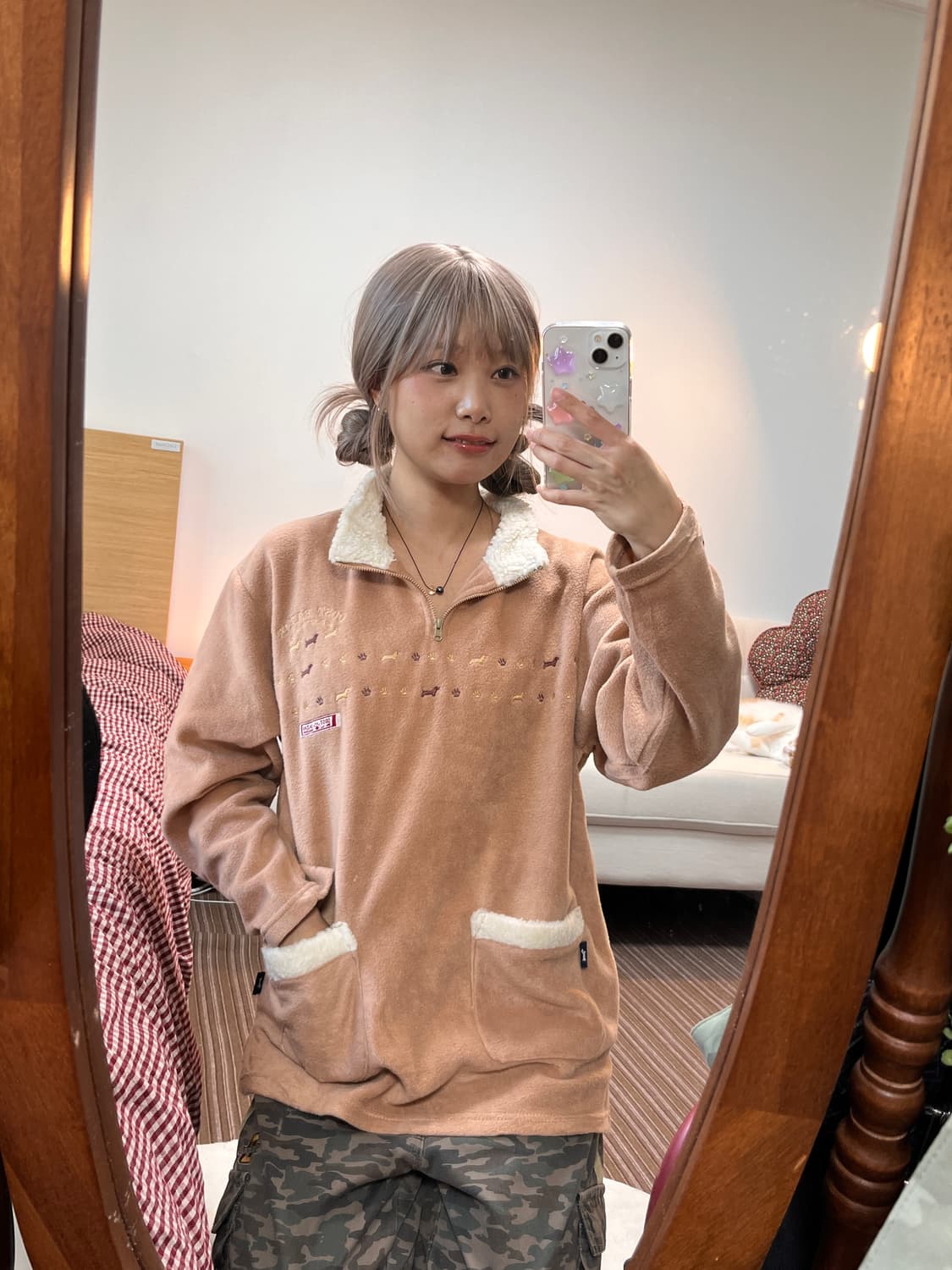 강아지 빈티지 후리스 상품이미지2