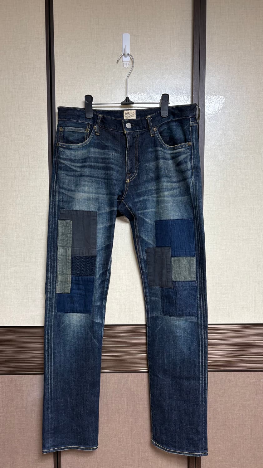 [30] 쇼트 퍼펙토 빈티지 패치워크 셀비지 데님 일본생산 상품이미지1