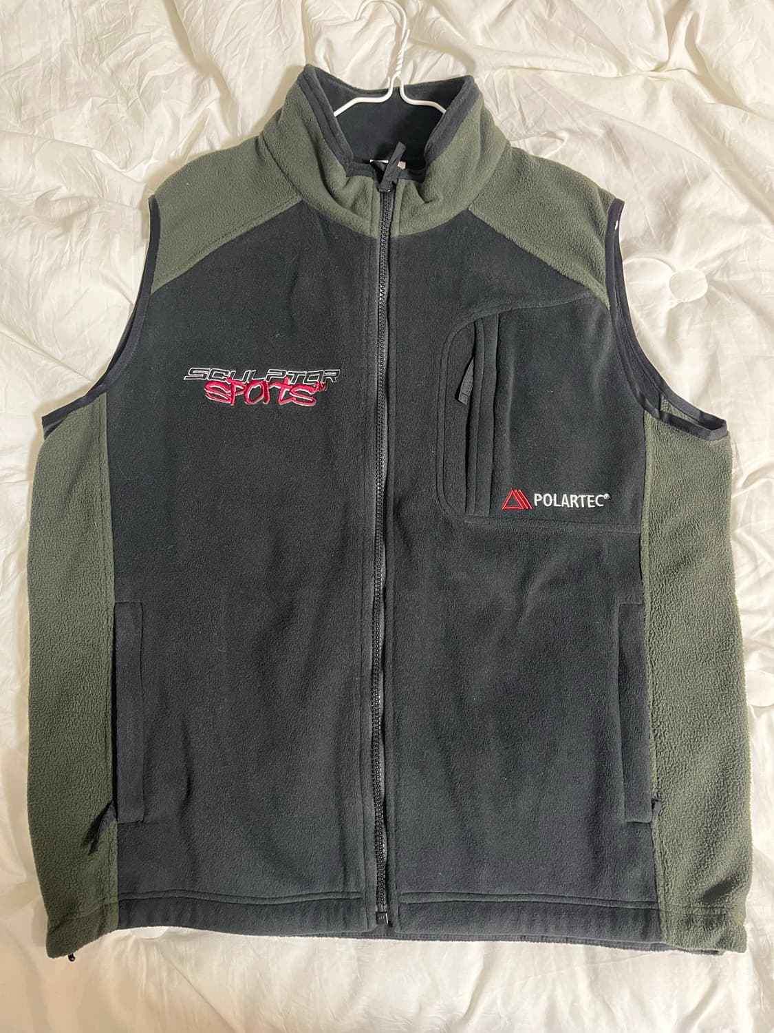 스컬프터 폴라텍 컬러 블락 베스트 그런지 힙 상품이미지1