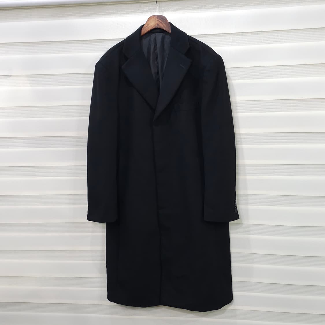 일본 Balestrino 울 캐시미어 싱글 롱코트- L 상품이미지1