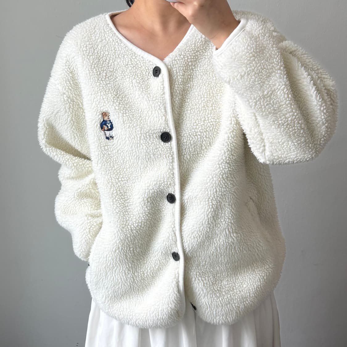 [L] 예일 화이트 뽀글이 플리스 상품이미지2